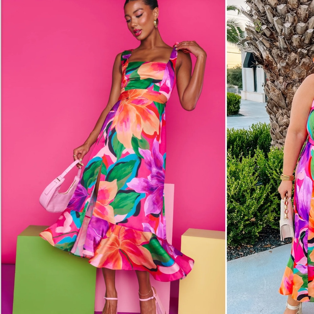 Show me your mumu garden midi floral dress
